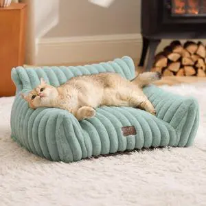 ComfyFleece Shown on TV Fluffy Cute Cat Couch for Pets,24in Green | Cat Beds for Indoor Cats,Supportive Pet Sofa,Dog Couch Bed Seen on Good Day New York,Removable Washable Cover,Up to 10 Lbs ComfyFleece Shown on TV Fluffy Cute Cat Couch for Pets,24in Green | Cat Beds for Indoor Cats,Supportive Pet Sofa,Dog Couch Bed Seen on Good Day New York,Removable Washable Cover,Up to 10 Lbs