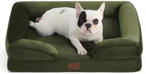 Orthopedic Dog Beds for Medium Dogs with Removable Washable Cover | 28" Classic Medium Dog Couch Sofa Waterproof, Comfy Bolster Sides, Nonslip Bottom, Pet bed for Cats,Senior Dogs, Moss Green Orthopedic Dog Beds for Medium Dogs with Removable Washable Cover | 28" Classic Medium Dog Couch Sofa Waterproof, Comfy Bolster Sides, Nonslip Bottom, Pet bed for Cats,Senior Dogs, Moss Green
