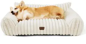 ComfyFleece Shown on TV Cute Dog Couch for Medium Dogs,36in Cream | Dog Couch Bed with Removable Washable Cover,Supportive Pet Sofa for Medium Large Dogs,Seen on Good Day New York,Up to 40 Lbs ComfyFleece Shown on TV Cute Dog Couch for Medium Dogs,36in Cream | Dog Couch Bed with Removable Washable Cover,Supportive Pet Sofa for Medium Large Dogs,Seen on Good Day New York,Up to 40 Lbs