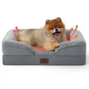 Self Warming Orthopedic Dogs Bed for Small Dogs - Washable Small Dog Bed Waterproof, Comfort Pet Couch with Removable Cover, Pets Sofa with Nonskid Bottom, Grey, Non-Electric Self Warming Orthopedic Dogs Bed for Small Dogs - Washable Small Dog Bed Waterproof, Comfort Pet Couch with Removable Cover, Pets Sofa with Nonskid Bottom, Grey, Non-Electric