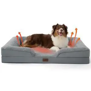 Self Warming Orthopedic Dog Beds Large Sized Dog - Washable Large Dogs Bed Waterproof, Big Comfort Dogs Couch Sofa with Removable Cover, Pet Bed with Nonskid Bottom, Grey, Non-Electric Self Warming Orthopedic Dog Beds Large Sized Dog - Washable Large Dogs Bed Waterproof, Big Comfort Dogs Couch Sofa with Removable Cover, Pet Bed with Nonskid Bottom, Grey, Non-Electric