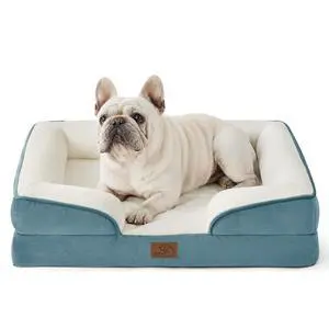 Orthopedic Dog Beds for Medium Dogs with Removable Washable Cover | 28" Classic Comfy Medium Dog Couch Sofa Waterproof, Cozy Bolster Sides, Nonslip Bottom, Pet bed for Cats,Senior Dogs, Blue Orthopedic Dog Beds for Medium Dogs with Removable Washable Cover | 28" Classic Comfy Medium Dog Couch Sofa Waterproof, Cozy Bolster Sides, Nonslip Bottom, Pet bed for Cats,Senior Dogs, Blue