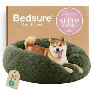 Calming Dog Bed Medium Size Dog Donut Washable Pet Bed,30ins Green | Fluffy Faux Fur Round Cuddler,Machine Washable,Anti-Slip Bottom,Anti-Anxiety,Deep Sleeping for Pets Up to 45 Lbs Calming Dog Bed Medium Size Dog Donut Washable Pet Bed,30ins Green | Fluffy Faux Fur Round Cuddler,Machine Washable,Anti-Slip Bottom,Anti-Anxiety,Deep Sleeping for Pets Up to 45 Lbs