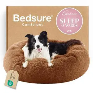 Calming Dog Beds Large Sized Dog Donut Washable Pet Bed,36in Copper | Fluffy Faux Fur Round Cuddler,with Removable Washable Cover,Anti-Slip Bottom,Anti-Anxiety,Deep Sleeping for Pets Up to 80 Lbs Calming Dog Beds Large Sized Dog Donut Washable Pet Bed,36in Copper | Fluffy Faux Fur Round Cuddler,with Removable Washable Cover,Anti-Slip Bottom,Anti-Anxiety,Deep Sleeping for Pets Up to 80 Lbs