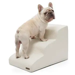 Lesure Dog Pet Stairs for Small Dogs and Cats, Beige, 3 Steps | Pet Steps Ramp for Bed and Couch, 33D CertiPUR-US Certified Foam, Indoor and Car Use, Non-Slip Bottom, Removable Cover Lesure Dog Pet Stairs for Small Dogs and Cats, Beige, 3 Steps | Pet Steps Ramp for Bed and Couch, 33D CertiPUR-US Certified Foam, Indoor and Car Use, Non-Slip Bottom, Removable Cover