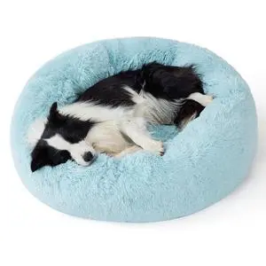 Calming Dog Beds Large Sized Dog Donut Washable Pet Bed,36ins | Fluffy Faux Fur Round Cuddler,with Removable Washable Cover,Anti-Slip Bottom,Anti-Anxiety,for Pets Up to 80 Lbs,Aqua Blue Calming Dog Beds Large Sized Dog Donut Washable Pet Bed,36ins | Fluffy Faux Fur Round Cuddler,with Removable Washable Cover,Anti-Slip Bottom,Anti-Anxiety,for Pets Up to 80 Lbs,Aqua Blue