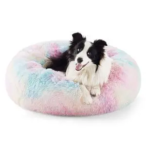 Calming Dog Beds Large Sized Dog Donut Washable Pet Bed,36ins | Fluffy Faux Fur Round Cuddler,with Removable Washable Cover,Anti-Slip Bottom,Anti-Anxiety,for Pets Up to 80 Lbs,Multi Color Calming Dog Beds Large Sized Dog Donut Washable Pet Bed,36ins | Fluffy Faux Fur Round Cuddler,with Removable Washable Cover,Anti-Slip Bottom,Anti-Anxiety,for Pets Up to 80 Lbs,Multi Color