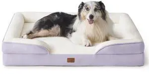 Orthopedic XL Dog Bed Extra Large with Removable Washable Cover | 42" Classic Xlarge Dog Couch Sofa Waterproof, Comfy Bolster Sides, Nonslip Bottom, Pet Bed for Cats,Senior Dogs, Lavender Orthopedic XL Dog Bed Extra Large with Removable Washable Cover | 42" Classic Xlarge Dog Couch Sofa Waterproof, Comfy Bolster Sides, Nonslip Bottom, Pet Bed for Cats,Senior Dogs, Lavender