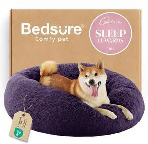 Calming Dog Bed Medium Size Dog Donut Washable Pet Bed,30ins Purple | Fluffy Faux Fur Round Cuddler,Machine Washable,Anti-Slip Bottom,Anti-Anxiety,Deep Sleeping for Pets Up to 45 Lbs Calming Dog Bed Medium Size Dog Donut Washable Pet Bed,30ins Purple | Fluffy Faux Fur Round Cuddler,Machine Washable,Anti-Slip Bottom,Anti-Anxiety,Deep Sleeping for Pets Up to 45 Lbs