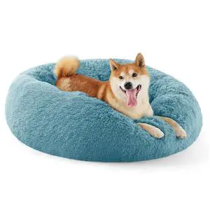 Calming Dog Bed Medium Size Dog Donut Washable Pet Bed,30ins | Fluffy Faux Fur Round Cuddler,Machine Washable,Anti-Slip Bottom,Anti-Anxiety,Deep Sleeping for Pets Up to 45 Lbs,Washed Blue Calming Dog Bed Medium Size Dog Donut Washable Pet Bed,30ins | Fluffy Faux Fur Round Cuddler,Machine Washable,Anti-Slip Bottom,Anti-Anxiety,Deep Sleeping for Pets Up to 45 Lbs,Washed Blue