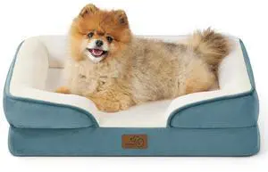 Orthopedic Dog Beds for Small Dogs with Removable Washable Cover | 24" Classic Comfy Puppy Couch Sofa Waterproof, Cozy Bolster Sides, Nonslip Bottom, Pet bed for Cats,Senior Dogs, Blue Orthopedic Dog Beds for Small Dogs with Removable Washable Cover | 24" Classic Comfy Puppy Couch Sofa Waterproof, Cozy Bolster Sides, Nonslip Bottom, Pet bed for Cats,Senior Dogs, Blue