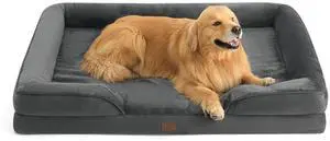 Orthopedic XXL Dog Bed Extra Large with Removable Washable Cover | 52" Classic Giant Dog Couch Sofa Waterproof, Comfy Bolster Sides, Nonslip Bottom, Pet Bed for Cats,Senior Dogs, Dark Grey Orthopedic XXL Dog Bed Extra Large with Removable Washable Cover | 52" Classic Giant Dog Couch Sofa Waterproof, Comfy Bolster Sides, Nonslip Bottom, Pet Bed for Cats,Senior Dogs, Dark Grey