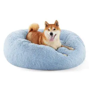 Calming Dog Bed Medium Size Dog Donut Washable Pet Bed,30ins | Fluffy Faux Fur Round Cuddler,Machine Washable,Anti-Slip Bottom,Anti-Anxiety,Deep Sleeping for Pets Up to 45 Lbs,Light Blue Calming Dog Bed Medium Size Dog Donut Washable Pet Bed,30ins | Fluffy Faux Fur Round Cuddler,Machine Washable,Anti-Slip Bottom,Anti-Anxiety,Deep Sleeping for Pets Up to 45 Lbs,Light Blue