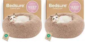 Calming Cat Beds Donut Round Washable Kitten Bed,20 inches 2 Pack | Fluffy Faux Fur Cuddler,Anti-Slip Bottom,Anti-Anxiety,Deep Sleeping for Cats&Small Pets Up to 15 Lbs Calming Cat Beds Donut Round Washable Kitten Bed,20 inches 2 Pack | Fluffy Faux Fur Cuddler,Anti-Slip Bottom,Anti-Anxiety,Deep Sleeping for Cats&Small Pets Up to 15 Lbs