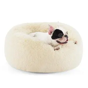 Calming Small Medium Dog Bed Donut Washable Puppy Bed,27ins Cream | Fluffy Faux Fur Round Cuddler,Machine Washable,Anti-Slip Bottom,Anti-Anxiety,Deep Sleeping for Pets Up to 35 Lbs Calming Small Medium Dog Bed Donut Washable Puppy Bed,27ins Cream | Fluffy Faux Fur Round Cuddler,Machine Washable,Anti-Slip Bottom,Anti-Anxiety,Deep Sleeping for Pets Up to 35 Lbs