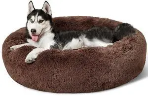 Calming Dog Beds Large Sized Dog Donut Washable Pet Bed,36in Coffee | Fluffy Faux Fur Round Cuddler,with Removable Washable Cover,Anti-Slip Bottom,Anti-Anxiety,Deep Sleeping for Pets Up to 80 Lbs Calming Dog Beds Large Sized Dog Donut Washable Pet Bed,36in Coffee | Fluffy Faux Fur Round Cuddler,with Removable Washable Cover,Anti-Slip Bottom,Anti-Anxiety,Deep Sleeping for Pets Up to 80 Lbs