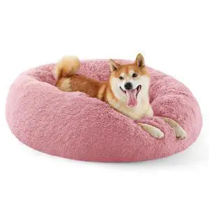 Calming Dog Bed Medium Size Dog Donut Washable Pet Bed,30ins | Fluffy Faux Fur Round Cuddler,Machine Washable,Anti-Slip Bottom,Anti-Anxiety,Deep Sleeping for Pets Up to 45 Lbs,Mauve Blush Calming Dog Bed Medium Size Dog Donut Washable Pet Bed,30ins | Fluffy Faux Fur Round Cuddler,Machine Washable,Anti-Slip Bottom,Anti-Anxiety,Deep Sleeping for Pets Up to 45 Lbs,Mauve Blush