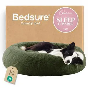 Calming Dog Beds Large Sized Dog Donut Washable Pet Bed,36ins Green | Fluffy Faux Fur Round Cuddler,with Removable Washable Cover,Anti-Slip Bottom,Anti-Anxiety,Deep Sleeping for Pets Up to 80 Lbs Calming Dog Beds Large Sized Dog Donut Washable Pet Bed,36ins Green | Fluffy Faux Fur Round Cuddler,with Removable Washable Cover,Anti-Slip Bottom,Anti-Anxiety,Deep Sleeping for Pets Up to 80 Lbs