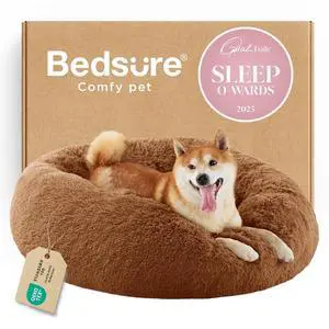Calming Dog Bed Medium Size Dog Donut Washable Pet Bed,30ins Copper | Fluffy Faux Fur Round Cuddler,Machine Washable,Anti-Slip Bottom,Anti-Anxiety,Deep Sleeping for Pets Up to 45 Lbs Calming Dog Bed Medium Size Dog Donut Washable Pet Bed,30ins Copper | Fluffy Faux Fur Round Cuddler,Machine Washable,Anti-Slip Bottom,Anti-Anxiety,Deep Sleeping for Pets Up to 45 Lbs