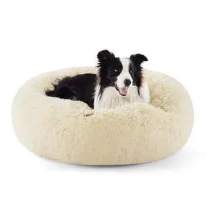 Calming Dog Beds Large Sized Dog Donut Washable Pet Bed,36ins | Fluffy Faux Fur Round Cuddler,with Removable Washable Cover,Anti-Slip Bottom,Anti-Anxiety,for Pets Up to 80 Lbs Ivory Beige Calming Dog Beds Large Sized Dog Donut Washable Pet Bed,36ins | Fluffy Faux Fur Round Cuddler,with Removable Washable Cover,Anti-Slip Bottom,Anti-Anxiety,for Pets Up to 80 Lbs Ivory Beige