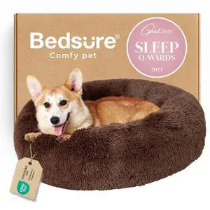 Calming Dog Bed Medium Size Dog Donut Washable Pet Bed,30ins Coffee | Fluffy Faux Fur Round Cuddler,Machine Washable,Anti-Slip Bottom,Anti-Anxiety,Deep Sleeping for Pets Up to 45 Lbs Calming Dog Bed Medium Size Dog Donut Washable Pet Bed,30ins Coffee | Fluffy Faux Fur Round Cuddler,Machine Washable,Anti-Slip Bottom,Anti-Anxiety,Deep Sleeping for Pets Up to 45 Lbs