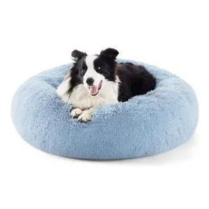 Calming Dog Beds Large Sized Dog Donut Washable Pet Bed,36ins | Fluffy Faux Fur Round Cuddler,with Removable Washable Cover,Anti-Slip Bottom,Anti-Anxiety,for Pets Up to 80 Lbs,Light Blue Calming Dog Beds Large Sized Dog Donut Washable Pet Bed,36ins | Fluffy Faux Fur Round Cuddler,with Removable Washable Cover,Anti-Slip Bottom,Anti-Anxiety,for Pets Up to 80 Lbs,Light Blue