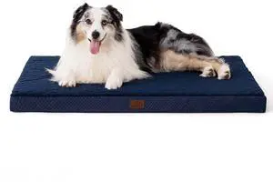 XL Dog Bed for Crate, Pet Bed with Washable Cover, 41x29 Inch Navy | Orthopedic Egg Crate Foam, Flat Rectangle Sherpa Mat, Non-Slip Bottom, Comfy Removable Cover, For Extra Large Pets 70 lbs XL Dog Bed for Crate, Pet Bed with Washable Cover, 41x29 Inch Navy | Orthopedic Egg Crate Foam, Flat Rectangle Sherpa Mat, Non-Slip Bottom, Comfy Removable Cover, For Extra Large Pets 70 lbs