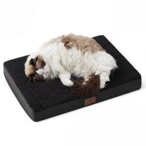 Small Dog Bed, Cat Puppy Bed with Comfy Sherpa, 24x16 Inch Black | Orthopedic Egg Crate Foam, Flat Rectangle Pet Mat, Non-Slip Bottom, Removable Washable Cover, For Small Breeds Up to 15 lbs Small Dog Bed, Cat Puppy Bed with Comfy Sherpa, 24x16 Inch Black | Orthopedic Egg Crate Foam, Flat Rectangle Pet Mat, Non-Slip Bottom, Removable Washable Cover, For Small Breeds Up to 15 lbs