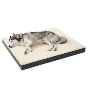 XXL Dog Bed, Giant Pet Bed with Washable Cover, 53x36 Inch Grey | Orthopedic Egg Crate Foam, Flat Rectangle Sherpa Mat, Non-Slip Bottom, Comfy Removable Washable Cover, For Pets Up to 100 lbs XXL Dog Bed, Giant Pet Bed with Washable Cover, 53x36 Inch Grey | Orthopedic Egg Crate Foam, Flat Rectangle Sherpa Mat, Non-Slip Bottom, Comfy Removable Washable Cover, For Pets Up to 100 lbs