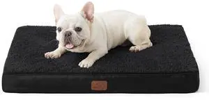 Washable Dog Bed Medium Size Dog with Comfy Sherpa, 30x20in Black | Orthopedic Egg Crate Foam,Comfort Support Flat Rectangle Pet Mat,Non-Slip Bottom,Removable Cover,For Medium Pet Up to 30 lbs Washable Dog Bed Medium Size Dog with Comfy Sherpa, 30x20in Black | Orthopedic Egg Crate Foam,Comfort Support Flat Rectangle Pet Mat,Non-Slip Bottom,Removable Cover,For Medium Pet Up to 30 lbs