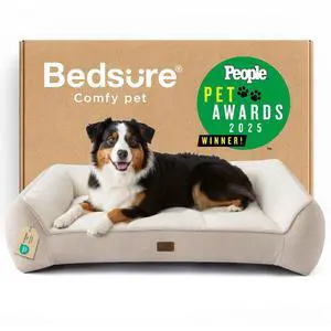 SupportMax Extra Thick Orthopedic XL Dog Bed for Extra Large Dogs | 45" Premium Supportive Couch for Senior Dogs, Water-resistant Removable Washable Cover, Jumbo Pet Sofa with Sherpa, Cream SupportMax Extra Thick Orthopedic XL Dog Bed for Extra Large Dogs | 45" Premium Supportive Couch for Senior Dogs, Water-resistant Removable Washable Cover, Jumbo Pet Sofa with Sherpa, Cream
