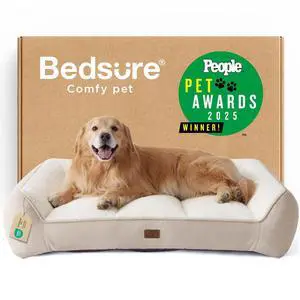 SupportMax Extra Thick Orthopedic XL Dog Bed for Extra Large Dogs | 48" Premium Supportive Couch for Senior Dogs, Water-resistant Removable Washable Cover, Big Comfy Pet Sofa with Sherpa, Cream SupportMax Extra Thick Orthopedic XL Dog Bed for Extra Large Dogs | 48" Premium Supportive Couch for Senior Dogs, Water-resistant Removable Washable Cover, Big Comfy Pet Sofa with Sherpa, Cream