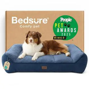 SupportMax Extra Thick Orthopedic Dog Beds Large Sized Dog | 38" Premium Supportive Couch for Senior Dogs, Water-resistant Removable Washable Cover, Big Pet Sofa with Sherpa, Night Blue SupportMax Extra Thick Orthopedic Dog Beds Large Sized Dog | 38" Premium Supportive Couch for Senior Dogs, Water-resistant Removable Washable Cover, Big Pet Sofa with Sherpa, Night Blue