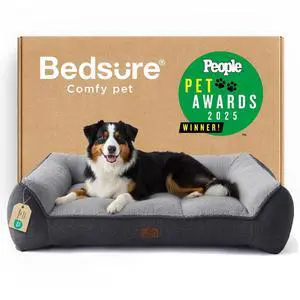 SupportMax Extra Thick Orthopedic XL Dog Bed for Extra Large Dogs | 45" Premium Supportive Couch for Senior Dogs, Water-resistant Removable Washable Cover, Jumbo Comfy Pet Sofa with Sherpa,Grey SupportMax Extra Thick Orthopedic XL Dog Bed for Extra Large Dogs | 45" Premium Supportive Couch for Senior Dogs, Water-resistant Removable Washable Cover, Jumbo Comfy Pet Sofa with Sherpa,Grey