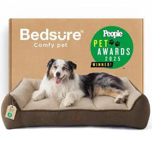 SupportMax Extra Thick Orthopedic XL Dog Beds Large Sized Dog | 42" Premium Supportive Couch for Senior Dogs, Water-resistant Removable Washable Cover, Big Comfy Pet Sofa with Sherpa, Brown SupportMax Extra Thick Orthopedic XL Dog Beds Large Sized Dog | 42" Premium Supportive Couch for Senior Dogs, Water-resistant Removable Washable Cover, Big Comfy Pet Sofa with Sherpa, Brown