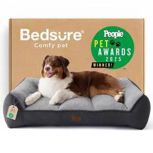 SupportMax Extra Thick Orthopedic Dog Beds Large Sized Dog | 38" Premium Supportive Couch for Senior Dogs, Water-resistant Removable Washable Cover, Big Comfy Pet Sofa with Sherpa, Grey SupportMax Extra Thick Orthopedic Dog Beds Large Sized Dog | 38" Premium Supportive Couch for Senior Dogs, Water-resistant Removable Washable Cover, Big Comfy Pet Sofa with Sherpa, Grey
