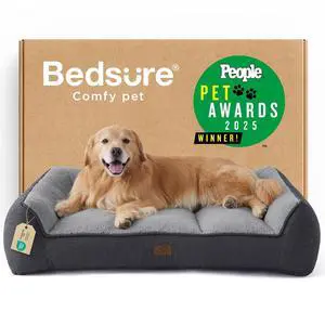 SupportMax Extra Thick Orthopedic XL Dog Bed for Extra Large Dogs | 48" Premium Supportive Couch for Senior Dogs, Water-resistant Removable Washable Cover, Big Comfy Pet Sofa with Sherpa, Grey SupportMax Extra Thick Orthopedic XL Dog Bed for Extra Large Dogs | 48" Premium Supportive Couch for Senior Dogs, Water-resistant Removable Washable Cover, Big Comfy Pet Sofa with Sherpa, Grey