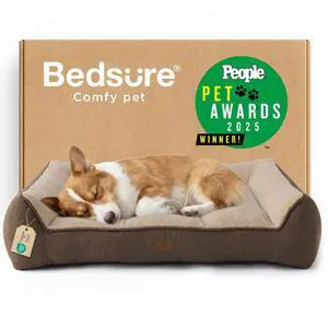 SupportMax Extra Thick Orthopedic Dog Bed Medium Size Dog | 35" Premium Supportive Couch for Senior Dogs, Water-resistant Removable Washable Cover, Comfy Pet Sofa with Sherpa, Brown SupportMax Extra Thick Orthopedic Dog Bed Medium Size Dog | 35" Premium Supportive Couch for Senior Dogs, Water-resistant Removable Washable Cover, Comfy Pet Sofa with Sherpa, Brown