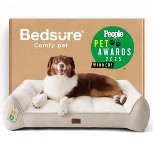 SupportMax Extra Thick Orthopedic Dog Beds Large Sized Dog | 38" Premium Supportive Couch for Senior Dogs, Water-resistant Removable Washable Cover, Big Comfy Pet Sofa with Sherpa, Cream SupportMax Extra Thick Orthopedic Dog Beds Large Sized Dog | 38" Premium Supportive Couch for Senior Dogs, Water-resistant Removable Washable Cover, Big Comfy Pet Sofa with Sherpa, Cream