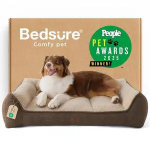 SupportMax Extra Thick Orthopedic Dog Beds Large Sized Dog | 38" Premium Supportive Couch for Senior Dogs, Water-resistant Removable Washable Cover, Big Comfy Pet Sofa with Sherpa, Brown SupportMax Extra Thick Orthopedic Dog Beds Large Sized Dog | 38" Premium Supportive Couch for Senior Dogs, Water-resistant Removable Washable Cover, Big Comfy Pet Sofa with Sherpa, Brown