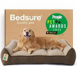 SupportMax Extra Thick Orthopedic XL Dog Bed for Extra Large Dogs | 48" Premium Supportive Couch for Senior Dogs, Water-resistant Removable Washable Cover, Big Comfy Pet Sofa with Sherpa, Brown SupportMax Extra Thick Orthopedic XL Dog Bed for Extra Large Dogs | 48" Premium Supportive Couch for Senior Dogs, Water-resistant Removable Washable Cover, Big Comfy Pet Sofa with Sherpa, Brown