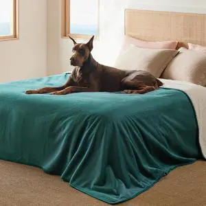 Waterproof Blanket for Bed Soft Sherpa Fleece Throw,King 108"x86" | Plush Cozy Calming Reversible Dog Blankets for Large Senior Dogs,Warm Bed Couch Cover,Pet Furniture Protector,Green Waterproof Blanket for Bed Soft Sherpa Fleece Throw,King 108"x86" | Plush Cozy Calming Reversible Dog Blankets for Large Senior Dogs,Warm Bed Couch Cover,Pet Furniture Protector,Green