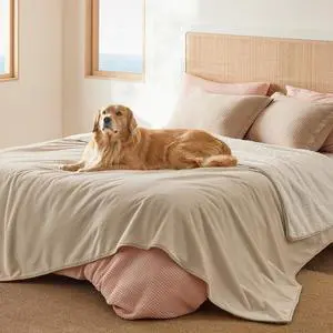 Waterproof Blanket for Bed Soft Sherpa Fleece Throw,Queen 90x86 | Plush Cozy Calming Reversible Dog Blankets for Large Senior Dogs,Warm Bed Couch Cover,Pet Furniture Protector,Cream Waterproof Blanket for Bed Soft Sherpa Fleece Throw,Queen 90x86 | Plush Cozy Calming Reversible Dog Blankets for Large Senior Dogs,Warm Bed Couch Cover,Pet Furniture Protector,Cream