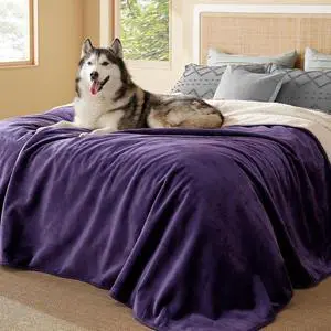 Waterproof Blanket for Bed Soft Sherpa Fleece Throw,King 108"x86" | Plush Cozy Calming Reversible Dog Blankets for Large Senior Dogs,Warm Bed Couch Cover,Pet Furniture Protector,Eggplant Waterproof Blanket for Bed Soft Sherpa Fleece Throw,King 108"x86" | Plush Cozy Calming Reversible Dog Blankets for Large Senior Dogs,Warm Bed Couch Cover,Pet Furniture Protector,Eggplant