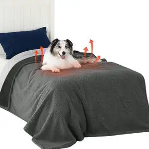 Self Warming Waterproof Blanket for Bed - Twin Size (80"x60") Grey | Soft Plush Sherpa FleeceCozy Calming Reversible Dog Blankets for Large Dogs Pet,Warm Bed Couch Cover Furniture Protector Self Warming Waterproof Blanket for Bed - Twin Size (80"x60") Grey | Soft Plush Sherpa FleeceCozy Calming Reversible Dog Blankets for Large Dogs Pet,Warm Bed Couch Cover Furniture Protector