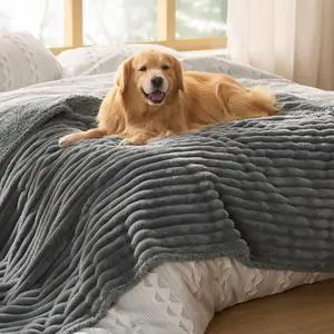 ComfyFleece Waterproof Blanket for Bed, Twin60"x80" Warm Grey | Soft Plush Couch Bed Cover Corduroy Fleece for Furniture Protector, Cozy Calming Reversible Dog Blankets for Large Dogs Pet ComfyFleece Waterproof Blanket for Bed, Twin60"x80" Warm Grey | Soft Plush Couch Bed Cover Corduroy Fleece for Furniture Protector, Cozy Calming Reversible Dog Blankets for Large Dogs Pet