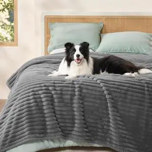 ComfyFleece Waterproof Blanket for Bed, Queen86"x108" Warm Grey | Soft Plush Bed Couch Cover Corduroy Fleece for Furniture Protector, Cozy Calming Reversible Dog Blankets for Large Dogs Pet ComfyFleece Waterproof Blanket for Bed, Queen86"x108" Warm Grey | Soft Plush Bed Couch Cover Corduroy Fleece for Furniture Protector, Cozy Calming Reversible Dog Blankets for Large Dogs Pet