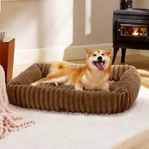 ComfyFleece Dog Beds Large Sized Dog Washable36in Camel Brown | Furry Big Rectangle Pet Beds,Cute Aesthetic,Orthopedic Corduroy Fleece,Removable Zipper Cover,Non-Slip Bottom,Up to 60 Lbs ComfyFleece Dog Beds Large Sized Dog Washable36in Camel Brown | Furry Big Rectangle Pet Beds,Cute Aesthetic,Orthopedic Corduroy Fleece,Removable Zipper Cover,Non-Slip Bottom,Up to 60 Lbs