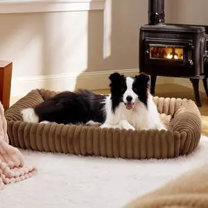 ComfyFleece Cute XL Dog Beds for Extra Large Dogs43in Camel Brown | Furry Cute Rectangle Big Pet Beds,Washable Aesthetic,Orthopedic Corduroy Fleece,Jumbo Removable Zipper Cover,Up to 90 Lbs ComfyFleece Cute XL Dog Beds for Extra Large Dogs43in Camel Brown | Furry Cute Rectangle Big Pet Beds,Washable Aesthetic,Orthopedic Corduroy Fleece,Jumbo Removable Zipper Cover,Up to 90 Lbs