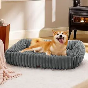 ComfyFleece Cute Dog Beds Large Sized Dog Washable36in Warm Grey | Furry Big Square Pet Beds, Washable Aesthetic,Orthopedic Corduroy Fleece,Removable Zipper Cover,Non-Slip Bottom,Up to 60 Lbs ComfyFleece Cute Dog Beds Large Sized Dog Washable36in Warm Grey | Furry Big Square Pet Beds, Washable Aesthetic,Orthopedic Corduroy Fleece,Removable Zipper Cover,Non-Slip Bottom,Up to 60 Lbs